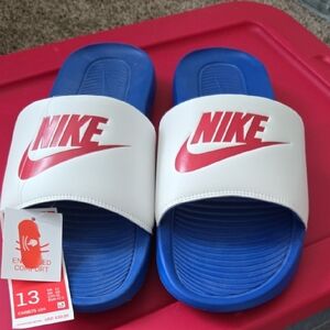 Nike Slide Sandals - White and Blue